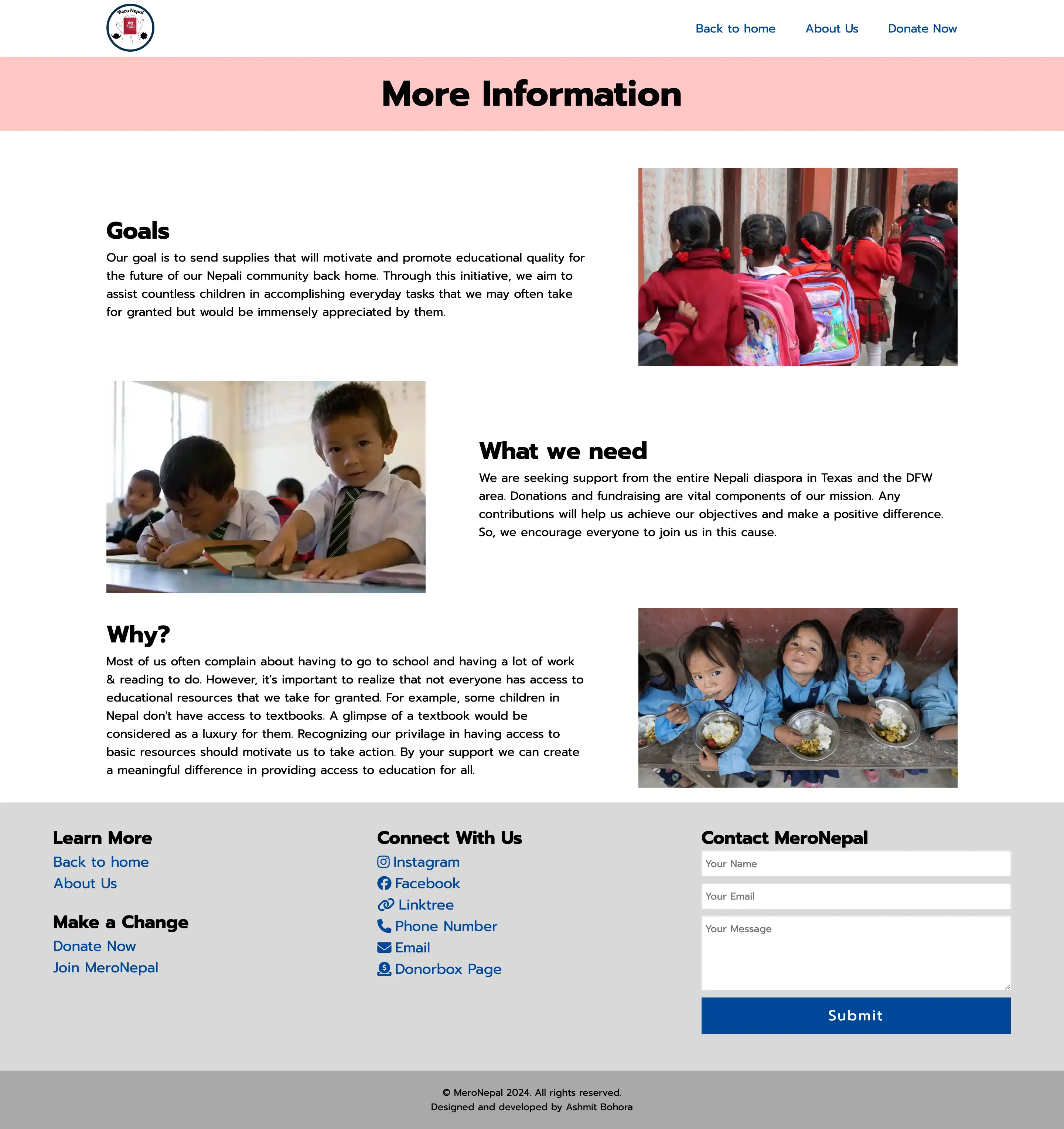 Screenshot of the Mero Nepal website built by Webspansion