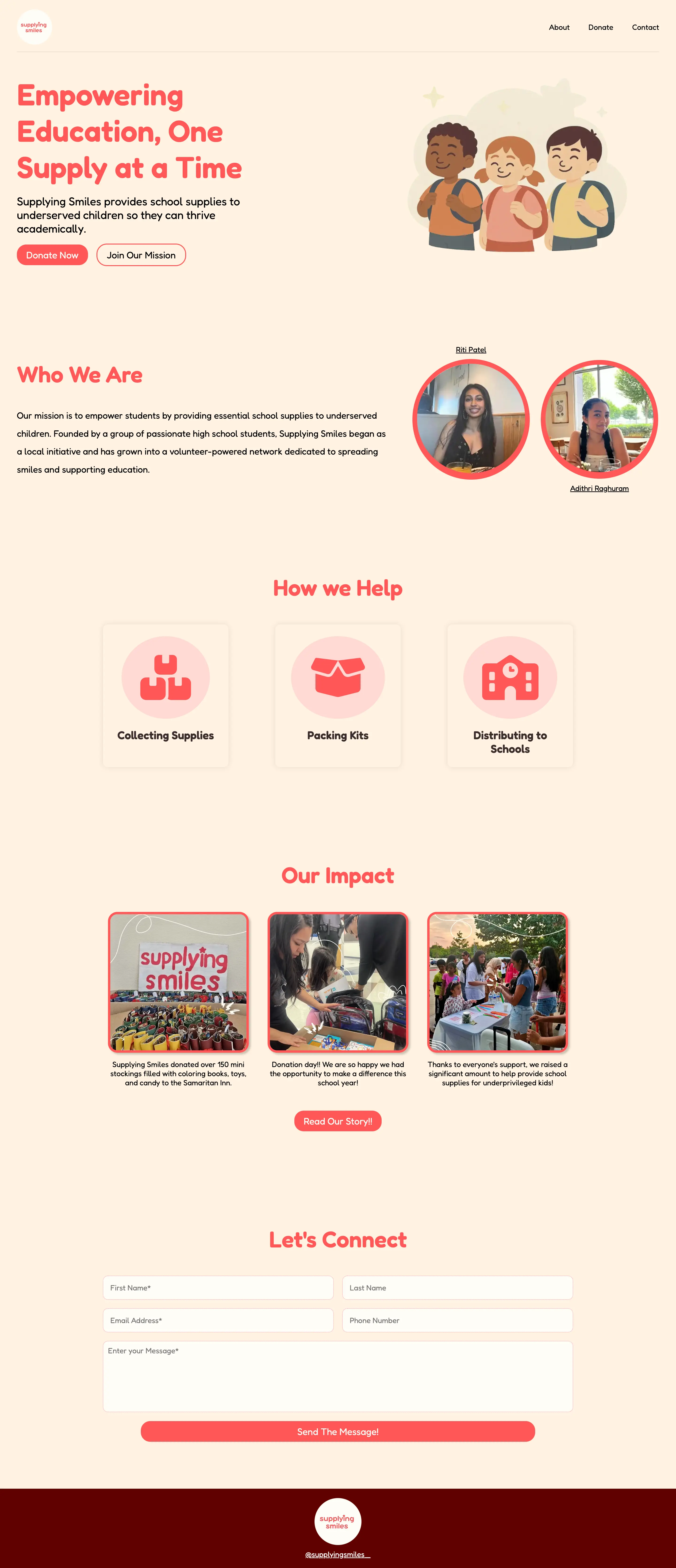 Supplying Smiles dental charity website built by Webspansion